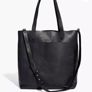 Madewell Black Leather Medium Transport Tote